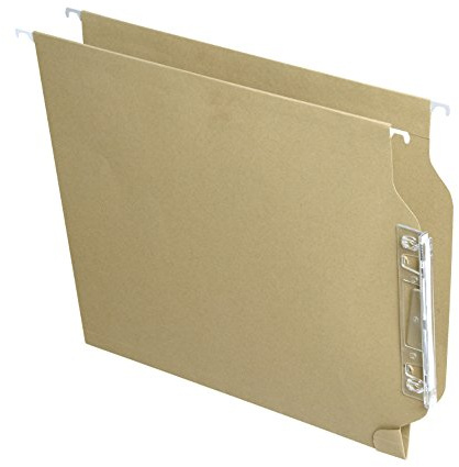 Elba, Carpeta Colgante A4 con Visor Lateral, Cartulina Kraft Eco 220 gr, Varilla Flex Metal, Caja 25 Unidades