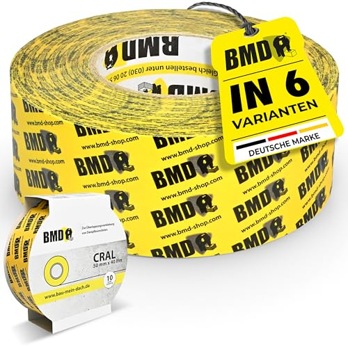 BMD cral Klebeband | 2 Rollen | 50mm x 40m |für Dampfsperren & Dampfbremsen | gemäß DIN EN 4108 Teil 11 und ENEV | Profi Qualität Made in Germany