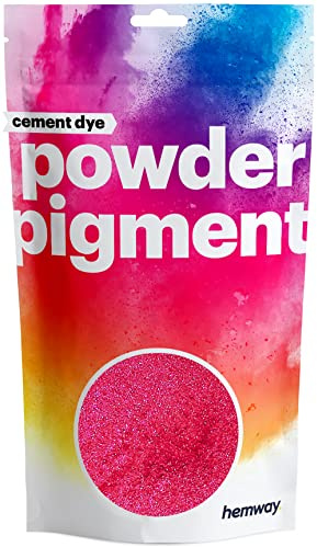 Hemway Cement Dye Powder Pigment Concrete Color Render Mortar Pointing Powdered Brick Toner Plaster (100g / 3.5oz, Metallic Hot Pink)