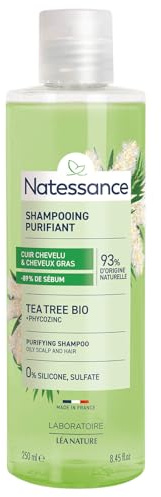 Natessance shampooing équilibrant purifiant tea tree 250ml | Flacon 100% Végétal