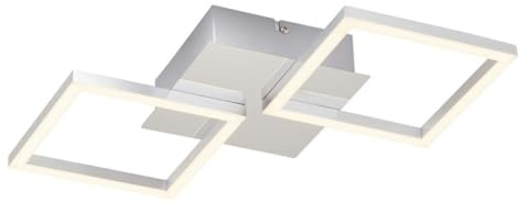 BRILONER - LED Deckenlampe mit warmweißer Lichtfarbe, schwenkbar, je 5,5 Watt, je 500 Lumen, Lampe, LED Deckenleuchte, Wohnzimmerlampe, Schlafzimmerlampe, Küchenlampe, 47x22,6x7,3 cm, Chrom-Alu