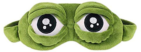 Xrten 3D Frosch Augenklappe Augenmaske Schlaf lustige kreative Augenmaske Nachtmaske verstellbare Schultergurte