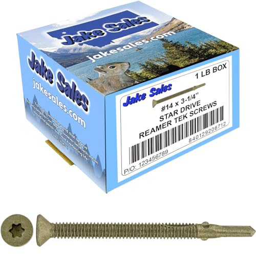 14x 3-1/4 Reamer Tek Torx/Star Head Self-Drilling Wood to Metal Screws - for Flatbeds, Trailers - T-30 Torx Screw Head. 1 Pound - 30 Screws