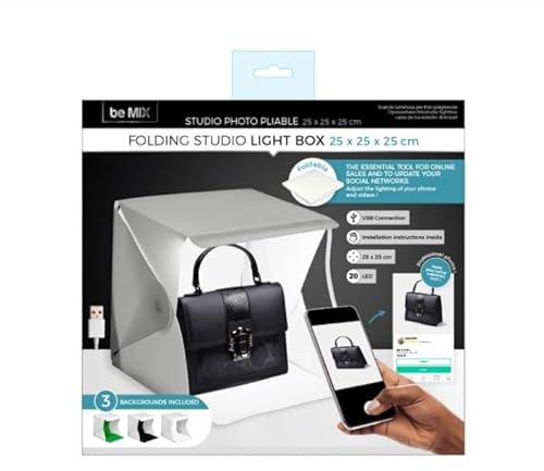 BE MIX - HT2070 - Boite à Lumiere Studio Pliable 40X40X40cm Loisir Voyage High Tech Accessoire Nomade