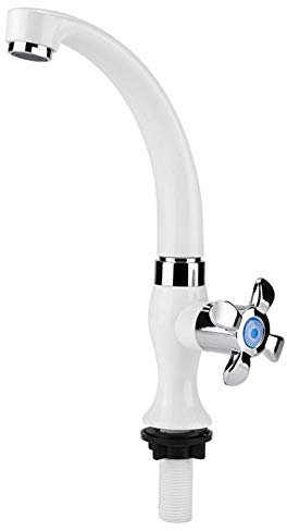 Tyenaza Grifo de PláStico ABS, G1/2 Grifos de Agua FríA Individual de PláStico ABS, Fregadero de Cocina Grifos de Una Manija, Grifos de Fregadero Grifos Cocina para Familia(Volante de Flor de Ciruelo)