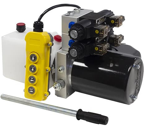 Flowfit 24 V DC Doppel-Magnetspender, hydraulisches Kraftpaket mit 2,5 l Tank und Handpumpe, ZZ016235