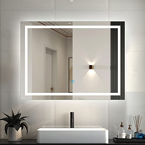 700x500 Bathroom Wall Mirror with LED Lights,with Demister Pad,Touch Sensor,IP44,Portrait or Landscape