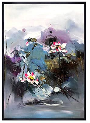 tymhrs Acrylbild,Dicke Textur Ölgemälde Blume Auf Leinwand Handgefertigte Wandkunst Rose Hänge