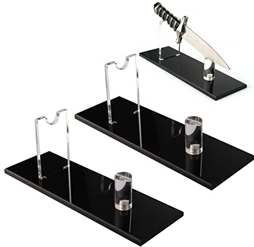 WANLIAN Acryl Desktop Messerständer - Messerhalter Displayschrank für Übungsmesser (schwarz, 2er Set)