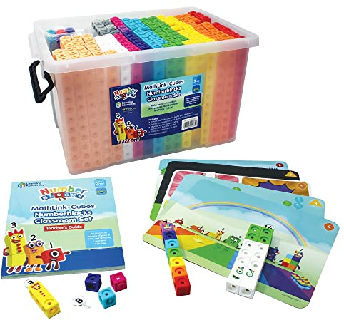 Learning Resources MathLink Numberblocks-Steckwürfelset für das Klassenzimmer, Numberblocks-Unterrichtsmaterial für den Mathematikunterricht, Anleitung für Lehrer, 3+