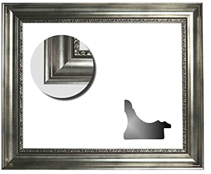 Cadre baroque argenté décoré 672 ARG - Cadre amovible 40 x 60 cm