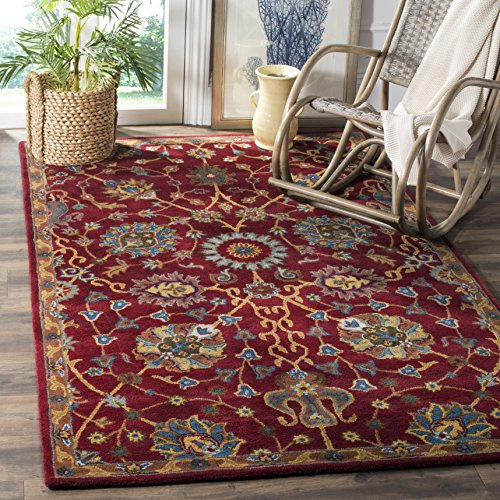 SAFAVIEH Heritage Collection Area Rug - 10' x 14', Red, Handmade Traditional Oriental Wool, Ideal for High Traffic Areas in Living Room, Bedroom (HG655A)