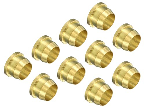 Patikil 10 Stück Messing-Klemmhülsen, 6mm Rohr-Außendurchmesser Klemmringverschraubungen Klemmverschraubungs-Sortiment-Kit