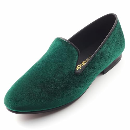 Harpelunde Herr smoking sammetsloafers slip-on klänning bröllopsskor, gRÖN, 38.5 EU