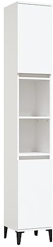 vidaXL Armario de baño Madera contrachapada Blanco 30x30x190 cm