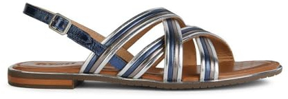 Geox Sandali da donna D Sozy Plus G Peeptoe, Navy Silver, 39 EU