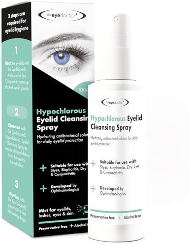 The Eye Doctor Hypochlorous Eyelid Cleansing Spray - Hypoallergenic with Antibacterial Properties for Use with Dry Eye, Blepharitis & MGD - Preservative & Alcohol Free, Contact Lens Friendly, 100ml
