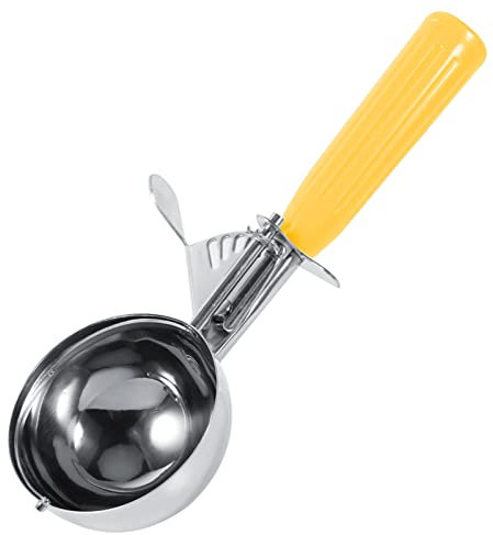 Cuillère à crème glacée, cuillère à crème glacée en acier inoxydable avec déclencheur, cuillère à biscuits en métal, cuillère à crème glacée pour yogourt glacé aux boulettes, cuillère à fruits, cuillè
