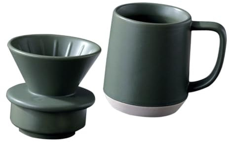 Gadpiparty Tasse Filtrante Domestique en Céramique Verte pour Café et Lait