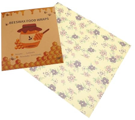 ORFOFE 3pcs Kitchen Beewax Wraps for Bowl Home Reusable Food Beeswax Preservation Wraps Washable Sustainable Wax Cloth Food Storage