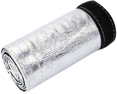 BBTISG Gaine de Protection Thermique en Fibre de Verre, Tissu en Fibre de Verre Manchon Isolant en Métal pour Câble (30mm x 1m)