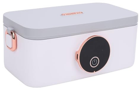 Jectse Fiambrera Eléctrica, Calentador de Alimentos Inalámbrico con Batería Autocalentable con Gran Capacidad de 1000 Ml, 5 Tiempos de Engranaje, Lonchera Portátil con Calefacción para