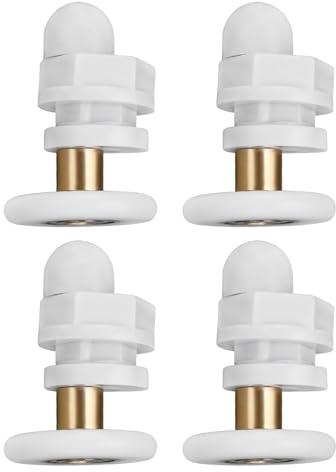 LT Easiyl Lot de 4 roulettes pour porte de douche de 29 mm, poulie à l'arc, ultra silencieuse, pour porte de douche de 4 à 6 mm d'épaisseur, porte en verre, blanc
