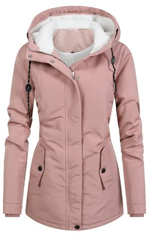 Damen Winterjacke mit kuscheliger Kapuze Wintermantel, Damen Warm Winter Parka Mittellang Winterjacke Winterparka Dicke Coat Große Größen,Damen Winter Jacke Teddyfell Gefütterte Winterjacke