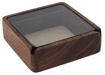 Aschenbecher Aschenbecher aus Holz mit Glasabdeckung, quadratischer Desktop-Aschenbecher for den Innen- oder Außenbereich, for Büro, Zuhause und Platzierung von Süßigkeiten usw Windaschenbecher