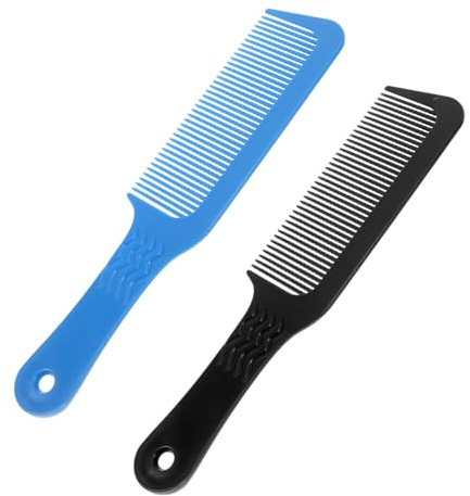 Ipetboom 2piezas Peine Plano Antiestático De Plástico Peine Para Hombre y Mujer Para Peluquería y Casa Diseño De Mango Patrón Aleatorio