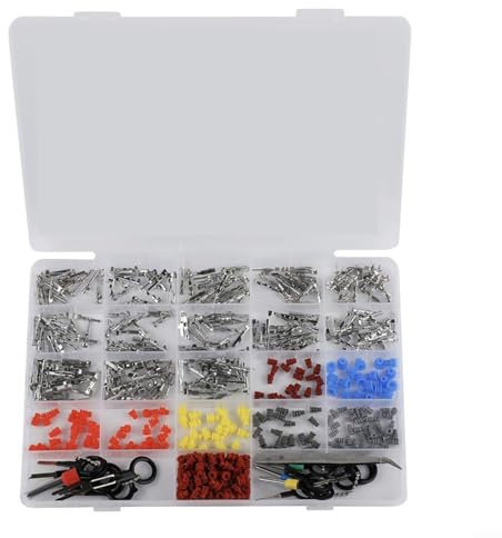 EpheyFIF 500 Stück Verbindungsstifte Kit Terminal Pin Auto Elektrik Set mit Entfernungswerkzeugen 1/1,5/1,8/2,2/2,8/3,5 mm