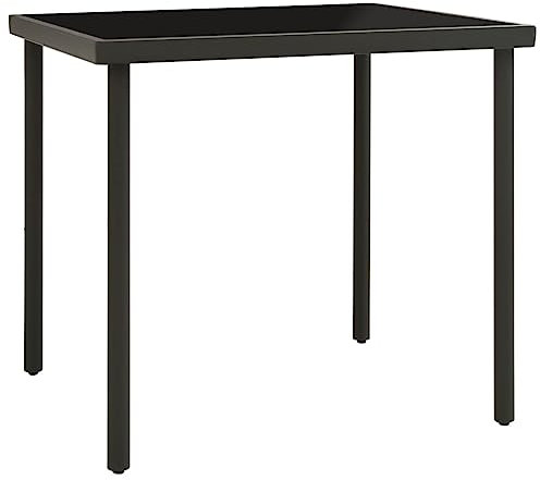 BOWEKAM Home & Garden-Outdoor Esstisch Anthrazit 80x80x72cm Glas und Stahl Möbel Wahl