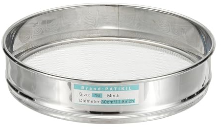 PATIKIL 16 Mesh(1.25mm) Lab Sieve, 11.8(30cm) Diameter Sifting Screen 304 Stainless Steel Wire Cloth Fine Mesh Sieve for Industrial Laboratory Home Soil Sifter Dry Sift Screens Hash