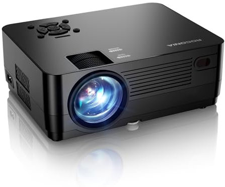 Native 1080P Projector with WiFi and Two-Way Bluetooth, Full HD for Outdoor Movies, 300 Display Projector 4k Home Theater Movie (Black)