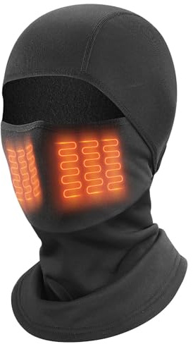 ycezw Fahrrad Beheizbare - Thermische Windschutz Kopfhaube, DREI Stufen Temperaturregelung, Bequeme Hals Gesicht Abdeckung Mit Elastischem Sitz | Ideal Für Motorrad Fahrer Outdoor Sport Winter Sch