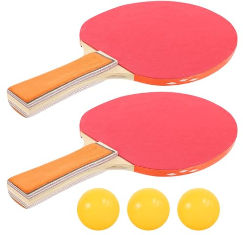 Abaodam Set de Raquettes de Tennis de Table avec Balles Poignée Conique Ergonomique de Peuplier Adapté Débutants et Joueurs Polyvalents