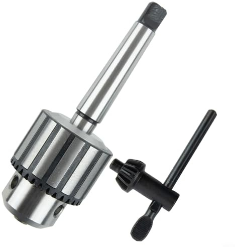 HEIBTENY Robustes Bohrfutter 1/81.3 cm-5/20.3 cm mit MT2-JT3-Schaft und Schlüssel für Drehmaschinen-Spindel, gehärtete Backen, ausgewogenes Design, inklusive Schraubenschlüssel für Metallbearbeitung