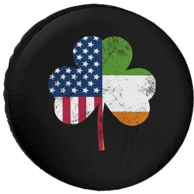 Clover American Irish Reserveradabdeckung, universell wasserdicht, Radschutzhüllen für Wohnmobile, Wohnwagen, Reisemobile und SUVs, 16 Zoll