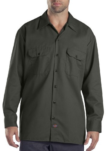 Dickies Chemise à Manches Longues Coupe Classique de Travail décontracté pour Homme - Vert - Medium