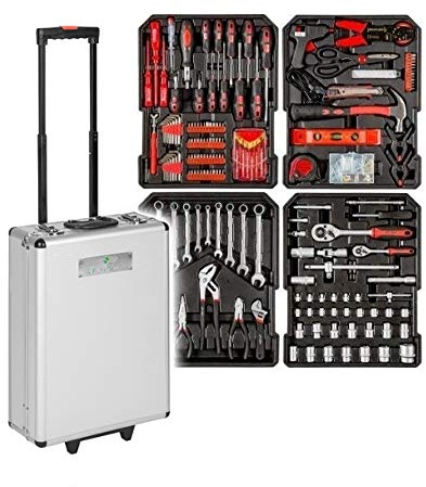 GrecoShop, Valigia Portautensili, Officina Portatile, Trolley con Utensili 187 Pezzi