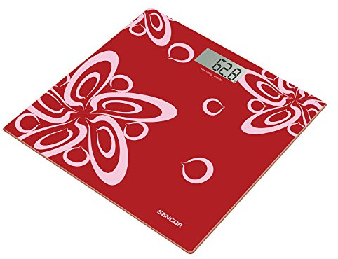 Sencor SBS 2507RD Báscula personal electrónica Rojo - Báscula de baño (Báscula personal electrónica, 150 kg, 100 g, Rojo, LCD, 69 x 31 mm)