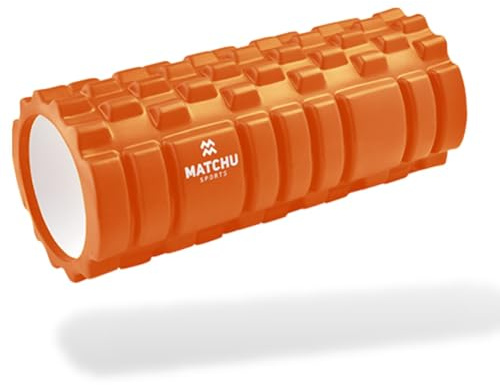 MATCHU – Fasciarrulle – massageroller – Finns i mjuk, medium och hård – Finns i 33 x 14, 45/90 x 15, 31 x 10 och 46 x 13 cm (Orange)