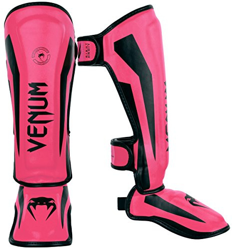Venum Kids Elite Shinguards, Neo Pink, Large (9-11 Years)
