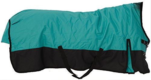 Saddlery4U Pferdedecke Winter Ripstop 1200D 400g Füllung hoher Nackenschutz Türkis/Schwarz