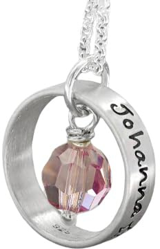 Timbalino Geburtsteinkette, Taufkette, Taufring, Geburtsteinkette, Taufkette, Taufring, Geburtsring, Monatssteinkette aus 925 Silber, Personalisierte Geschenke