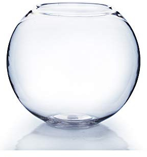 WGV skål glasvas, diameter 15 cm, höjd 12,7 cm, öppen bredd 10 cm, (val av flera storlekar) klar bubbelplanterare terrarium fiskskål för bröllop evenemang heminredning, 1 styck (VBW0006)