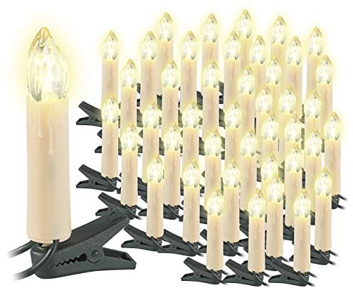 Lunartec 2er-Set LED-Weihnachtsbaum-Lichterketten, je 20 LED-Kerzen, IP44 (Weihnachten)