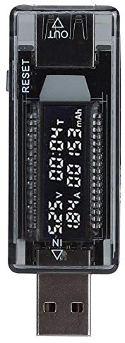 KWS-V21 Medidor de Potencia USB, Voltímetro y Amperímetro Digital, 3.5-20V, 0-3.3A, con Pantalla LCD para Pruebas de Cargadores