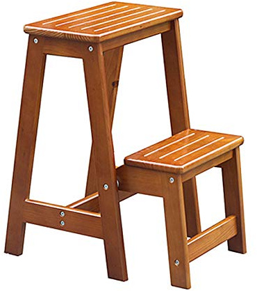 MYAOU Scaletta Pieghevole a 2 gradini - Scaletta Pieghevole in Legno Sgabello Scaffale - Gradini per libreria Scaffale per Libri Sedia per riporre e Decorare