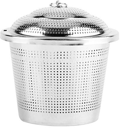 Haofy Boule d'assaisonnement d'épices de Couvercle enchaîné d'acier Inoxydable, Filtre d'épices de séparation d'assaisonnements de Cuisine, passoire de Sac d'infuseur de Panier de Filtre (L)